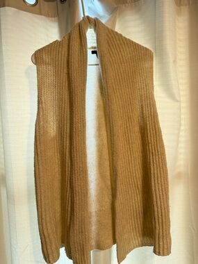 GAP Cream Ribbed Open-Front Cardigan